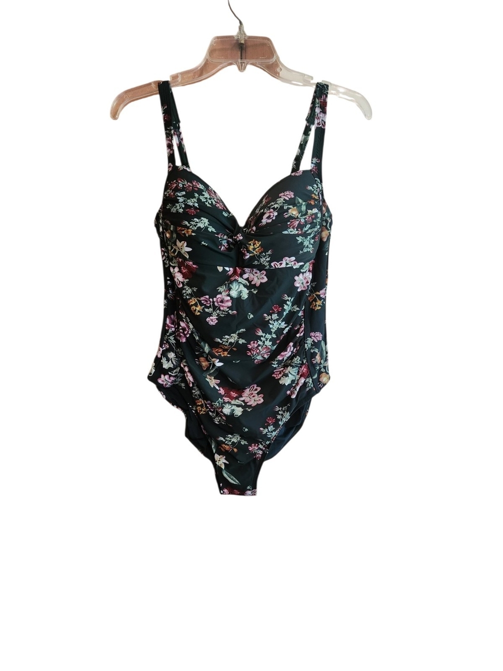 Niptuck Floral Dark Green One Piece Size US 12 Like New